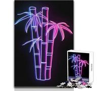 Puzzle da 1000 pezzi per adulti, puzzle in bambù, Giappone, giocattoli al neon, giochi educativi per il divertimento in famiglia, opera d'arte, regalo, dimensioni 50x75cm