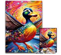 Puzzle da 1000 pezzi per adulti, puzzle in cartone a forma di anatra colorata, gioco interattivo per famiglie, regalo artigianale con opere d'arte colorate 26X38CM/10,23x14,96 pollici