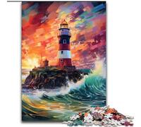 Puzzle da 1000 pezzi per adulti, puzzle in cartone a forma di faro, dimensioni 26x38cm, gioco interattivo per famiglie, decorazione fai da te per la casa, regalo rompicapo