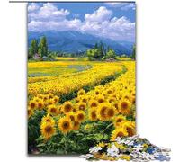 Puzzle da 1000 pezzi per adulti, puzzle in cartone a forma di girasole per adulti, rompicapo impegnativo per adolescenti, divertente serata di giochi in famiglia (dimensioni 26x38cm)