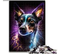 Puzzle da 1000 pezzi per adulti, puzzle in cartone colorato a forma di cane fulmine, dimensioni 26x38cm, rompicapo fai da te stimolante, gioco perfetto per famiglie o regalo decorativo.