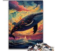 Puzzle da 1000 pezzi per adulti, puzzle in cartone colorato raffigurante una balena, dimensioni 26x38cm, ideale come regalo per le feste e come decorazione per la casa.
