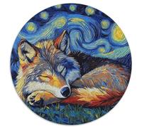 Puzzle da 1000 pezzi per adulti, puzzle in cartone con lupo e cielo notturno, per adulti, per adolescenti e famiglie, decorazioni fai da te perfette e sfide stimolanti (dimensioni 67,5x67,5 cm)