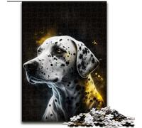 Puzzle da 1000 pezzi per adulti, puzzle in cartone dorato raffigurante un dalmata, per l'interazione con la famiglia e un regalo divertente, con un vivace design astratto (dimensioni 26x38cm)