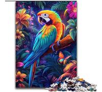 Puzzle da 1000 pezzi per adulti, puzzle in cartone raffigurante un pappagallo nella giungla, rompicapo impegnativo per adolescenti, divertente serata di giochi in famiglia (dimensioni 26x38cm)