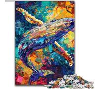 Puzzle da 1000 pezzi per adulti, puzzle in cartone raffigurante una balena megattera Un rompicapo stimolante per adolescenti, perfetto come decorazione per la casa o come regalo Dimensioni: 38x26cm