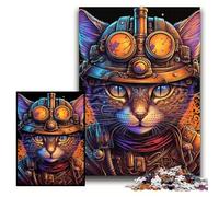 Puzzle da 1000 pezzi per adulti, puzzle in cartone Steampunk Cat, dimensioni 26x38cm, per adolescenti e ragazzi, compleanno e festa.