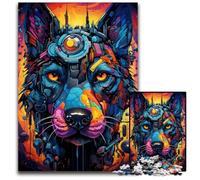 Puzzle da 1000 pezzi per adulti, puzzle in legno colorati a forma di cane meccanico, ideali per gli innamorati, Capodanno e San Valentino, 50x75CM/19,68x29,52 pollici.
