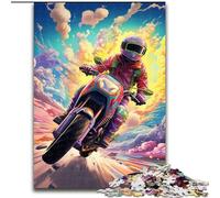 Puzzle da 1000 pezzi per adulti, puzzle in legno colorati a forma di motocicletta, dimensioni 50x75cm, perfetti come regali di compleanno, Natale e Halloween.