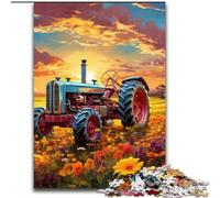 Puzzle da 1000 pezzi per adulti, puzzle in legno colorati a forma di trattore per adulti, un regalo perfetto per il divertimento in famiglia (dimensioni 50x75cm)