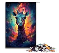 Puzzle da 1000 pezzi per adulti puzzle in legno colorato psichedelico e magico a forma di giraffa per adulti e bambini strumento antistress 1000 pezzi (75x50 cm)