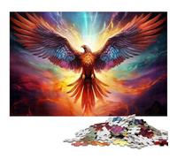 Puzzle da 1000 pezzi per adulti, puzzle in legno colorato raffigurante una fenice, regalo perfetto per la festa della mamma, compleanni e Natale, 50x75CM / 19,68x29,52 pollici.