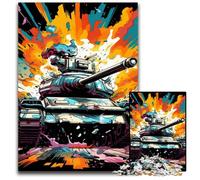 Puzzle da 1000 pezzi per adulti, puzzle in legno con carro armato d'arte colorato, gioco interattivo per famiglie, regalo artigianale con opere d'arte colorate, 50x75CM/19,68x29,52 pollici