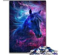 Puzzle da 1000 pezzi per adulti, puzzle in legno con cavallo viola da sogno, rompicapo fai da te stimolante, gioco interattivo per famiglie, 1000 pezzi(50x75cm)