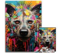 Puzzle da 1000 pezzi per adulti, puzzle in legno con graffiti di iene, rompicapo ad alta difficoltà per adolescenti, 50x75CM/19,68x29,52 pollici