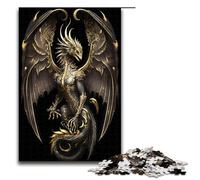 Puzzle da 1000 pezzi per adulti puzzle in legno con la regina d'oro e il drago gioco impegnativo 75x50 cm