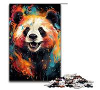 Puzzle da 1000 pezzi per adulti puzzle in legno con panda psichedelico colorato per adulti e bambini strumento antistress 75x50 cm