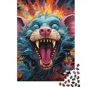 Puzzle da 1000 pezzi per adulti, puzzle in legno con ratto feroce, il miglior regalo per amici e familiari, 1000 pezzi (75x50 cm)