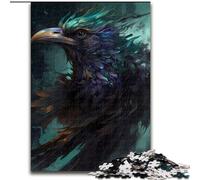 Puzzle da 1000 pezzi per adulti, puzzle in legno mitico raffigurante il corvo, dimensioni 50x75cm, rompicapo fai da te stimolante, gioco perfetto per famiglie o regalo decorativo.