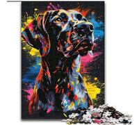 Puzzle da 1000 pezzi per adulti, puzzle in legno raffigurante un cane da caccia tedesco a pelo corto, rompicapo ad alta difficoltà per adolescenti, 1000 pezzi(50x75cm)