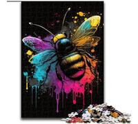 Puzzle da 1000 pezzi per adulti, puzzle in legno raffigurante un'ape che dipinge, dimensioni 50x75cm, ideali per il divertimento in famiglia, il relax e come regalo per le feste.
