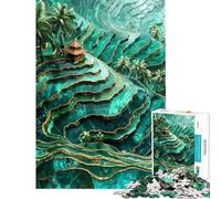 Puzzle da 1000 pezzi per adulti puzzle Kintsugi con terrazzamenti di riso giocattoli fai da te sfida difficile (dimensioni 50x75cm)