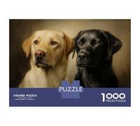 Puzzle Da 1000 Pezzi Per Adulti Puzzle Labrador Retrievers Black And Yellow Portrait Puzzle Per Adulti Giocattolo Decorazione Da Parete Un'opera D'arte Attività Divertenti A Casa 38x26cm/1000pcs