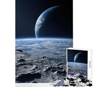 Puzzle da 1000 pezzi per adulti puzzle "L'alba della Terra dalla superficie della Luna" giocattolo decorazione da parete regalo di compleanno gioco impossibile attività divertenti a casa 38x26cm