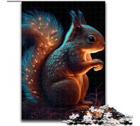 Puzzle da 1000 pezzi per adulti, puzzle luminosi a forma di scoiattolo, realizzati in cartone, per regali di compleanno, vacanze, Natale e Halloween, 1000 pezzi(26x38cm)