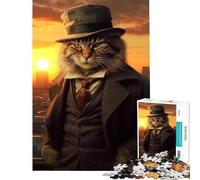 Puzzle da 1000 pezzi per adulti puzzle Mafia Gatto Siberiano gioco educativo sfida gioco pratico antistress regalo divertente (dimensioni 38x26cm)