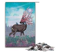 Puzzle da 1000 pezzi per adulti puzzle magico con cervo opera d'arte regalo di compleanno arte murale 75x50cm