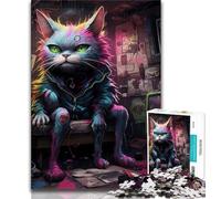 Puzzle da 1000 pezzi per adulti, puzzle meccanico a forma di gatto, giochi educativi, decorazione per la casa, adatto per la decorazione del desktop (dimensioni 38x26cm)