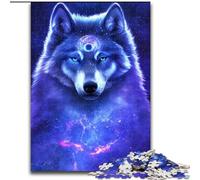 Puzzle da 1000 pezzi per adulti, puzzle mistico spaziale con lupo, in legno, regalo di Natale per adolescenti, riduzione dello stress, fantastico per la famiglia, 1000 pezzi(50x75cm)