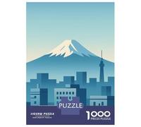 Puzzle Da 1000 Pezzi Per Adulti Puzzle Mount Fuji And Tokyo Skyline Illustration Puzzle Giocattolo Decorazione Da Parete Ma Divertente E Umoristico Divertimento A Casa Attività, 70x50cm/1000pcs