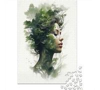Puzzle Da 1000 Pezzi Per Adulti Puzzle Nature's Harmony Woman with Tree Hair Art Print Puzzle Per Adulti Gioco Per Famiglie Antistress Gioco Stimolante Regali 70x50cm/1000pcs