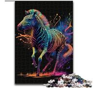 Puzzle da 1000 pezzi per adulti, puzzle Neon Art Zebra per adulti, dimensioni 26x38cm, perfetti per decorazioni per la casa, compleanni, feste e regali.