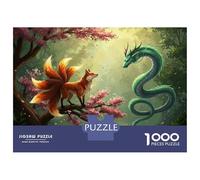 Puzzle Da 1000 Pezzi Per Adulti Puzzle Nine-Tailed Fox Dragon Encounter Puzzle Per Adulti Giochi Per Famiglie Regalo Di Compleanno Regali Unici Per Compleanno E Natale 38x26cm/1000pcs