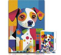 Puzzle da 1000 pezzi per adulti, puzzle originale astratto con ritratto di cucciolo, giocattoli, giochi educativi per il divertimento in famiglia, opera d'arte, regalo, dimensioni 38x26cm