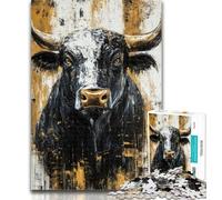 Puzzle da 1000 pezzi per adulti, puzzle per adolescenti Black Gold Bull, 1000 pezzi, giocattoli educativi per l'apprendimento, giochi per famiglie, migliorano l'amore tra coppie, 26x38cm