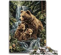 Puzzle da 1000 pezzi per adulti, puzzle per adolescenti con la famiglia dell'orso bruno, giochi divertenti Ogni pezzo è unico Gioco divertente e stimolante per tutta la famiglia (38x26cm)