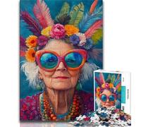 Puzzle da 1000 pezzi per adulti, puzzle per adolescenti con nonna felice, giocattoli da gioco. Ogni pezzo è unico. Gioco divertente e stimolante per tutta la famiglia (dimensioni 38x26cm).