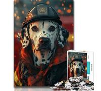 Puzzle da 1000 pezzi per adulti, puzzle per adulti Vigile del fuoco Dalmata, per ammazzare il tempo durante le vacanze, con pezzi completamente interconnessi e di forma casuale (dimensioni 75x50cm)