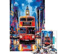 Puzzle da 1000 pezzi per adulti puzzle Pop Art con autobus londinese e sfondo Big Ben rompicapo per adulti gioco di assemblaggio gioco stimolante regalo (dimensioni 50x75cm)