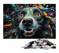 Puzzle da 1000 pezzi per adulti puzzle psichedelici colorati con cani bizzarri per adulti e bambini puzzle di carta ottimo regalo 1000 pezzi (38x26 cm)