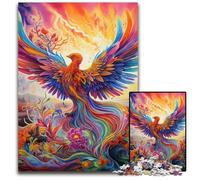 Puzzle da 1000 pezzi per adulti, puzzle psichedelici di cartone raffiguranti uccelli fenici, per amanti dei viaggi e coppie, giocattolo stimolante, 26X38CM/10,23x14,96 pollici.