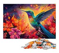 Puzzle da 1000 pezzi per adulti, puzzle psichedelici in cartone con colibrì, gioco di sfida mentale per adolescenti e interazione familiare, 26X38CM/10,23x14,96 pollici