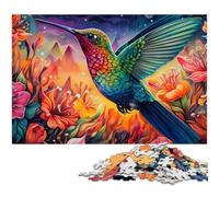 Puzzle da 1000 pezzi per adulti, puzzle psichedelici in cartone con colibrì, rompicapo ad alta difficoltà per adolescenti, 26X38CM/10,23x14,96 pollici