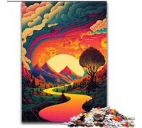Puzzle da 1000 pezzi per adulti, puzzle psichedelici in legno, gioco interattivo per famiglie, decorazioni fai da te per la casa, sfida per la mente, regalo, dimensioni 50X75cm