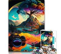Puzzle da 1000 pezzi per adulti, puzzle psichedelici sulla natura per adolescenti, per giochi educativi, giocattoli, regali di compleanno, regali, decorazioni murali (dimensioni 75x50cm)