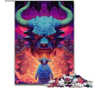 Puzzle da 1000 pezzi per adulti, puzzle psichedelico a forma di bue, in cartone, perfetto per adolescenti e collezionisti, ideale come decorazione per la casa e regalo da viaggio, 1000 pezzi(26x38cm)